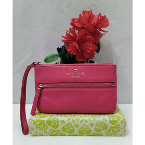 Kate Spade New York Pink Leather Zipper Closure Wristlet - Wallet